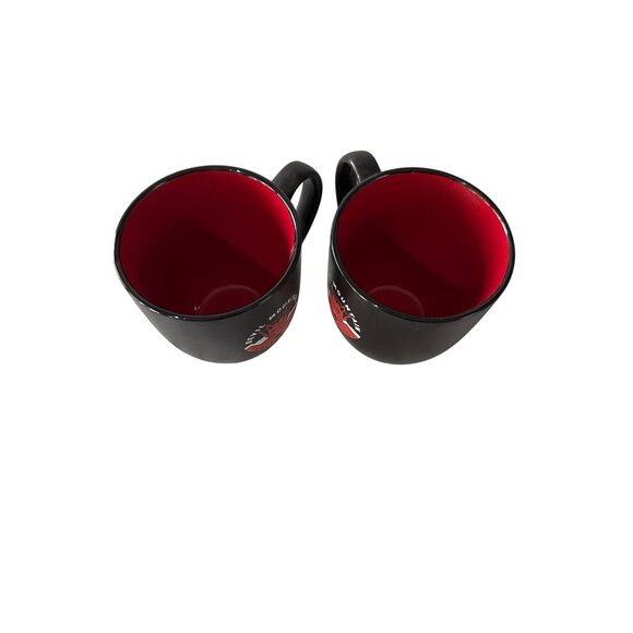 Devil Mountain Coffee Co. Black & Red Ceramic Coffee Mugs Set Of 2 16 Oz - Picture 3 of 6